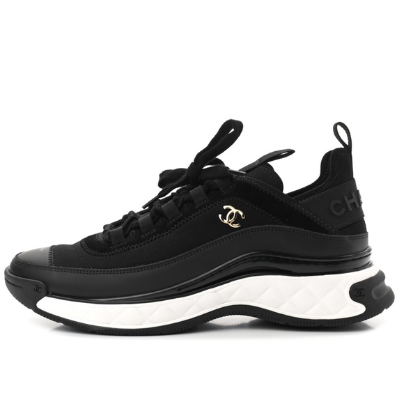 BNIB NWT AUTHENTIC CHANEL SUEDE VELVET Calfskin CC TRAINERS SNEAKERS Size 41 1/2 - Picture 4 of 17